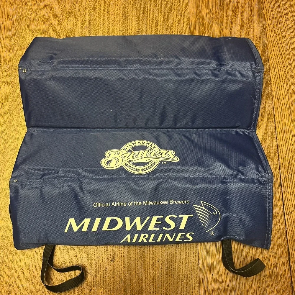 Midwest Airline Milwaukee Brewers Vintage Folding Seat Cushion 12